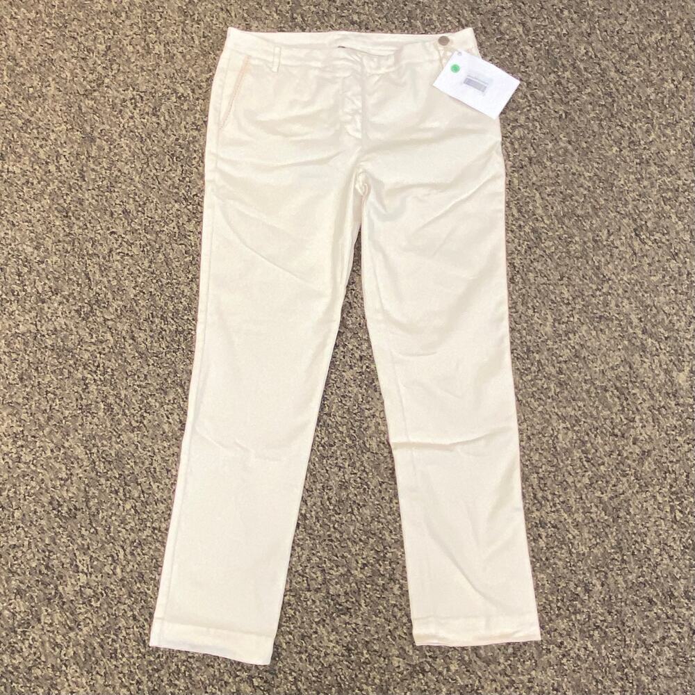 Manila Grace White Casual Trousers Cotton Pants IT Size 46 (US Size 10) – NWT